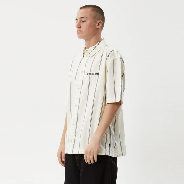 AFENDS Fineline Short Sleeve Shirt - Limestone