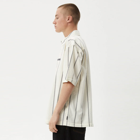 AFENDS Fineline Short Sleeve Shirt - Limestone