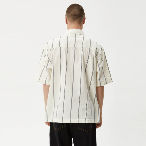 AFENDS Fineline Short Sleeve Shirt - Limestone