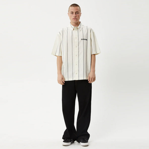 AFENDS Fineline Short Sleeve Shirt - Limestone