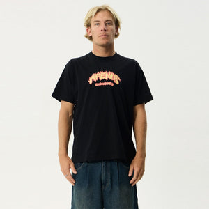AFENDS Flame On Boxy Tee - Black