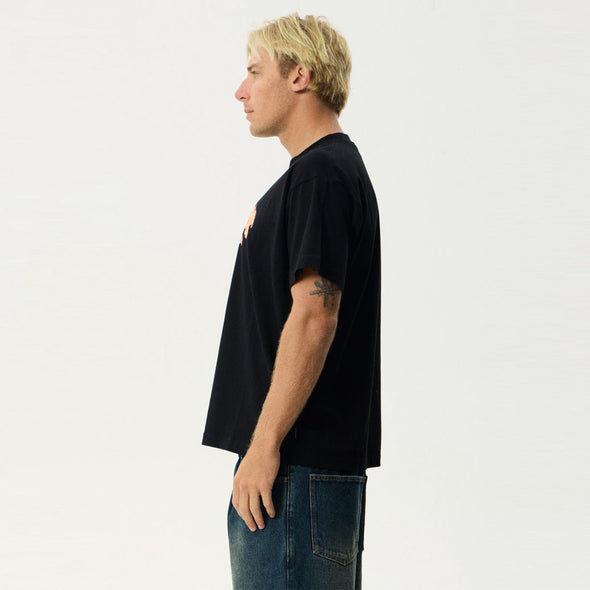 AFENDS Flame On Boxy Tee - Black