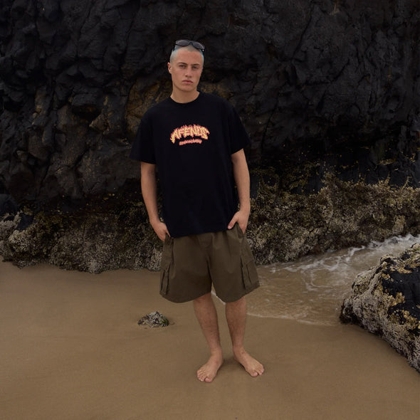 AFENDS Flame On Boxy Tee - Black