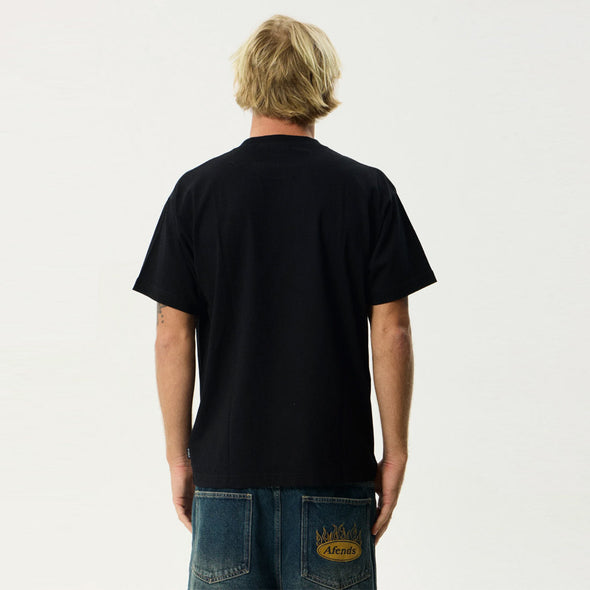 AFENDS Flame On Boxy Tee - Black