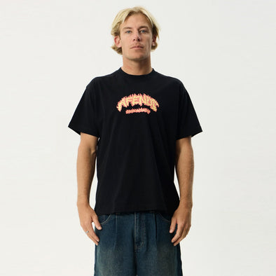 AFENDS Flame On Boxy Tee - Black