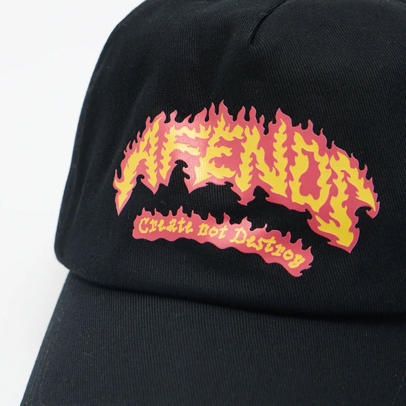 AFENDS Flame On Five Panel Cap - Black