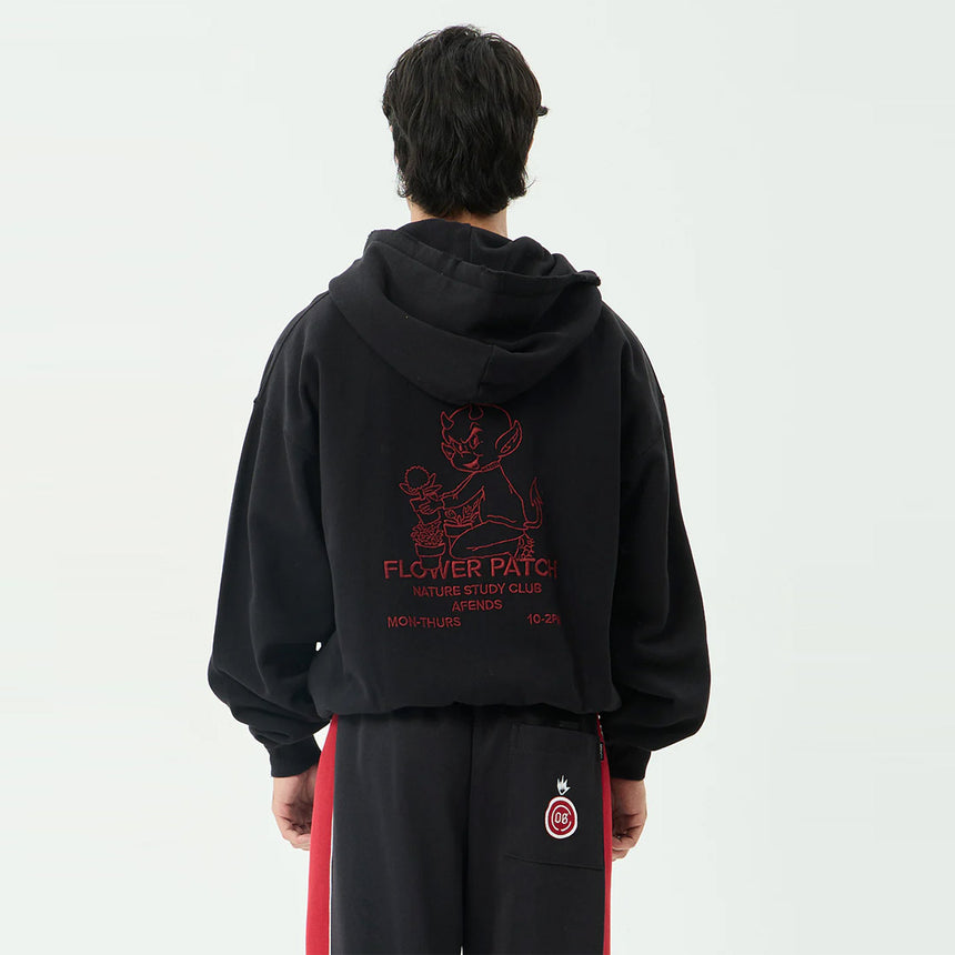 AFENDS Flower Patch Boxy Zip Hood - Stone Black