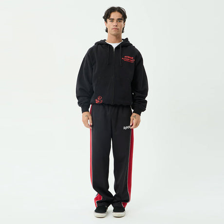 AFENDS Flower Patch Boxy Zip Hood - Stone Black