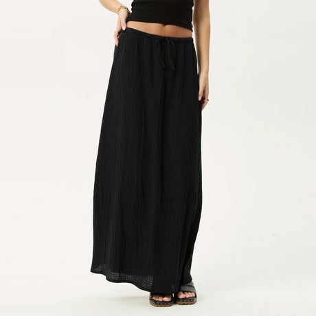 AFENDS Frida Seersucker Maxi Skirt - Black