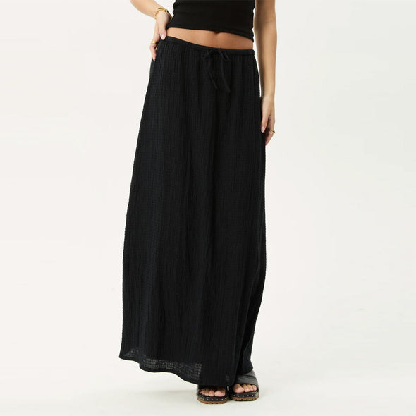 AFENDS Focus Seersucker Maxi Skirt - Black