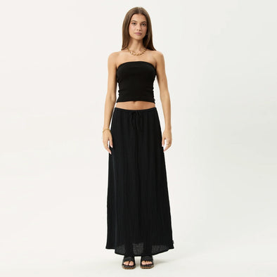 AFENDS Focus Seersucker Maxi Skirt - Black