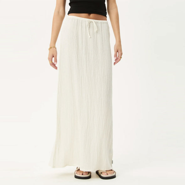 AFENDS Focus Seersucker Maxi Skirt - Off White