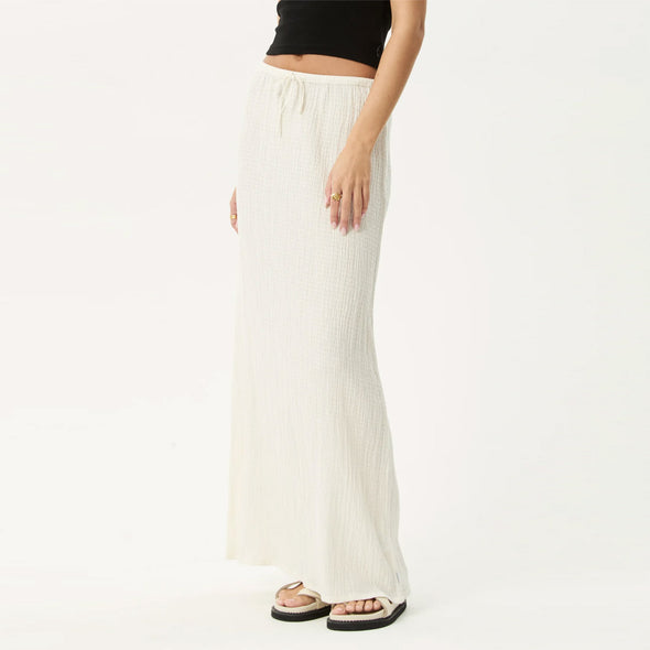 AFENDS Focus Seersucker Maxi Skirt - Off White