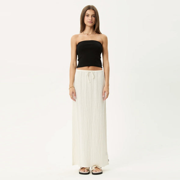 AFENDS Focus Seersucker Maxi Skirt - Off White