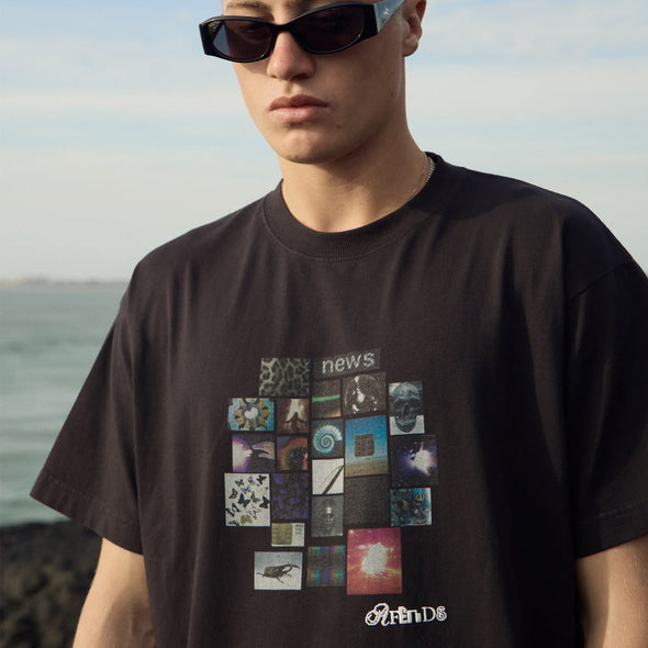 AFENDS Framed Boxy Tee - Stone Black
