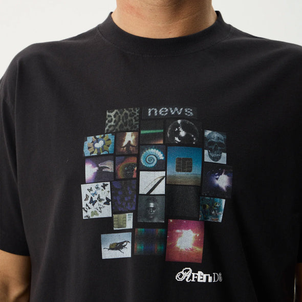 AFENDS Framed Boxy Tee - Stone Black