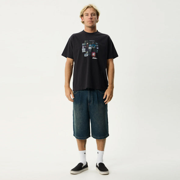 AFENDS Framed Boxy Tee - Stone Black