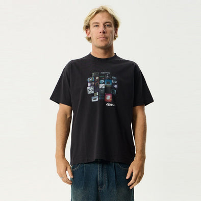 AFENDS Framed Boxy Tee - Stone Black