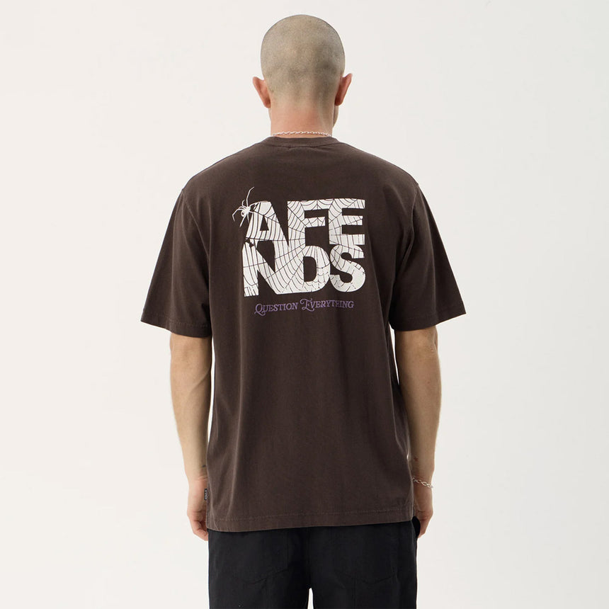 AFENDS Funnel Recycled Retro Tee - Washed Coffee