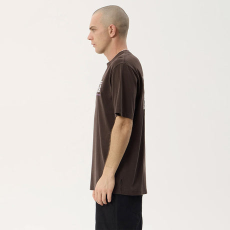 AFENDS Funnel Recycled Retro Tee - Washed Coffee