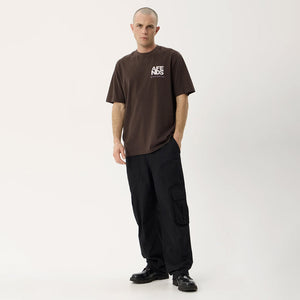 AFENDS Funnel Recycled Retro Tee - Washed Coffee