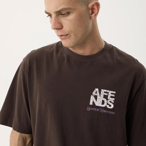 AFENDS Funnel Recycled Retro Tee - Washed Coffee