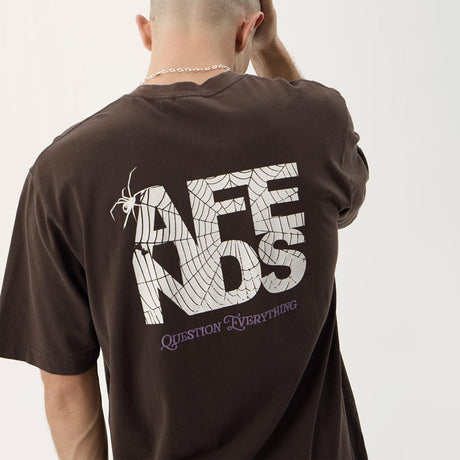 AFENDS Funnel Recycled Retro Tee - Washed Coffee