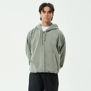 AFENDS Genesis Boxy Zip Hood - Washed Sycamore