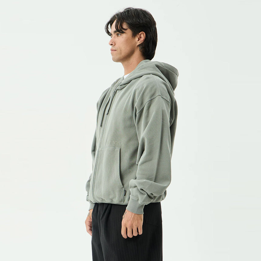 AFENDS Genesis Boxy Zip Hood - Washed Sycamore