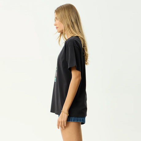 AFENDS Women's Good Nature Oversized Tee - Stone Black