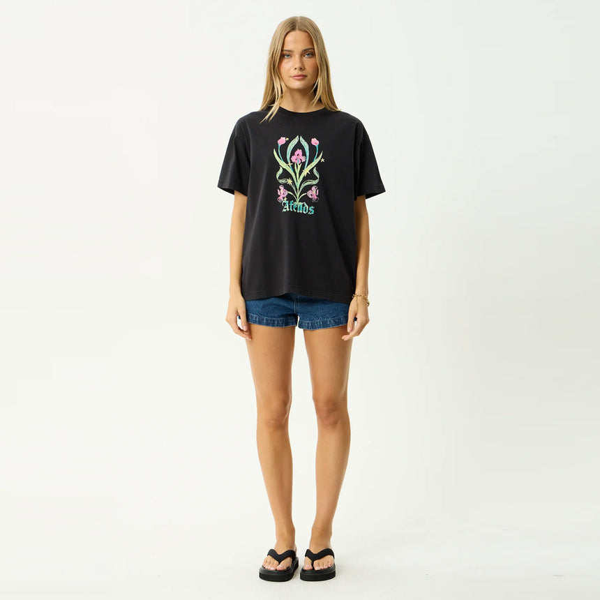 AFENDS Women's Good Nature Oversized Tee - Stone Black