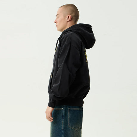 AFENDS Heaven Boxy Zip Hood - Stone Black