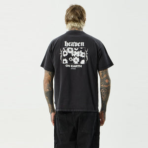 AFENDS Heaven Heavyweight Boxy Tee - Stone Black