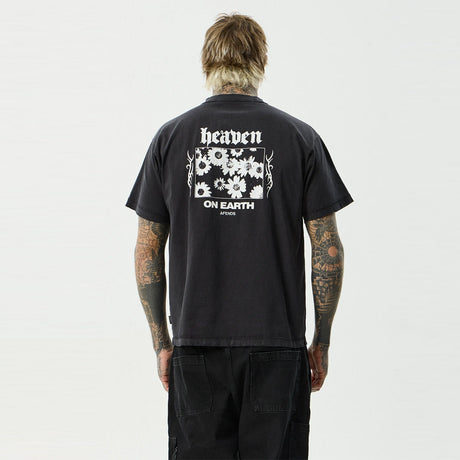 AFENDS Heaven Heavyweight Boxy Tee - Stone Black