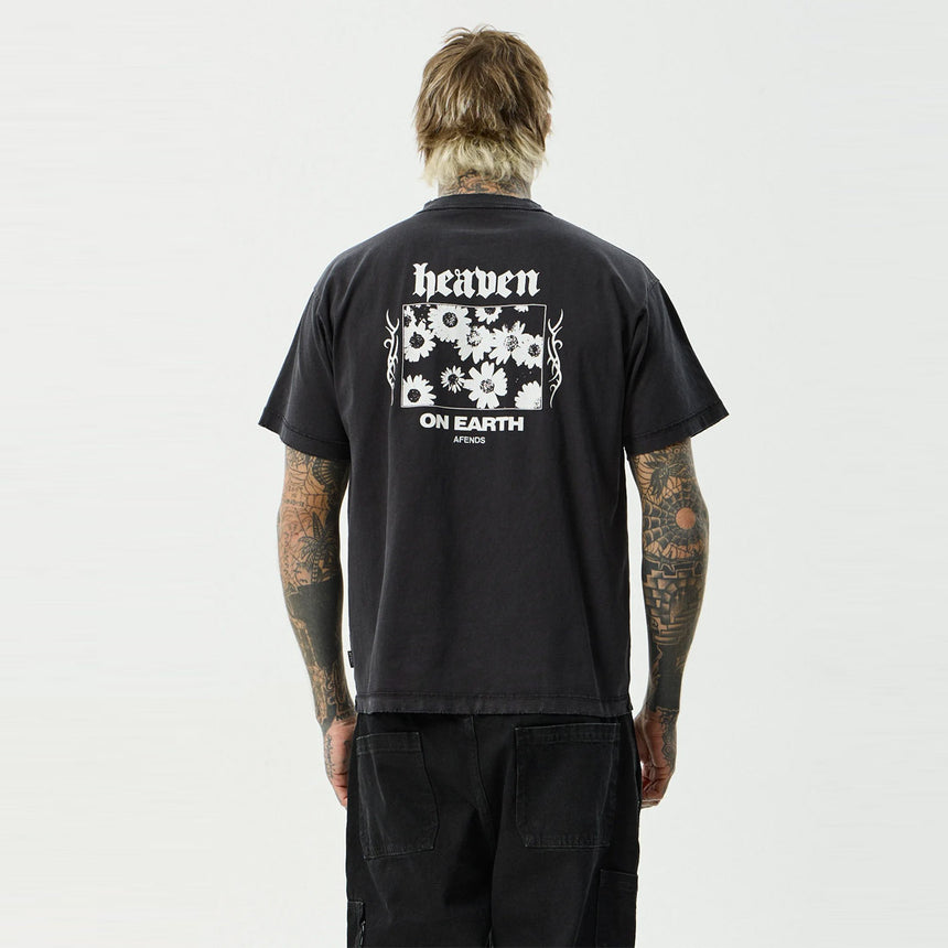 AFENDS Heaven Heavyweight Boxy Tee - Stone Black