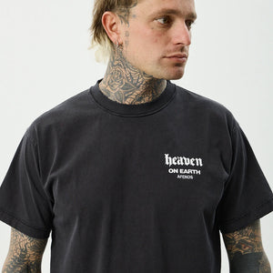 AFENDS Heaven Heavyweight Boxy Tee - Stone Black
