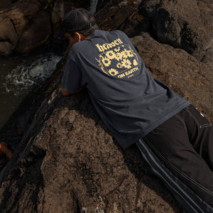 AFENDS Heaven Heavyweight Boxy Tee - Washed Deep Sea