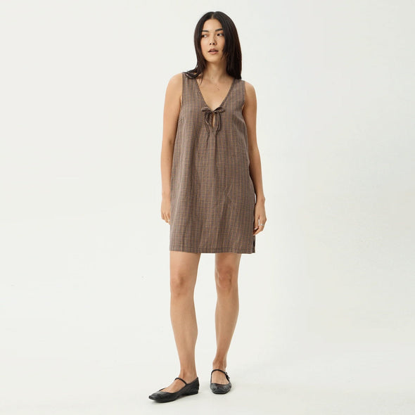 AFENDS Hometown Michi Mini Dress - Coffee