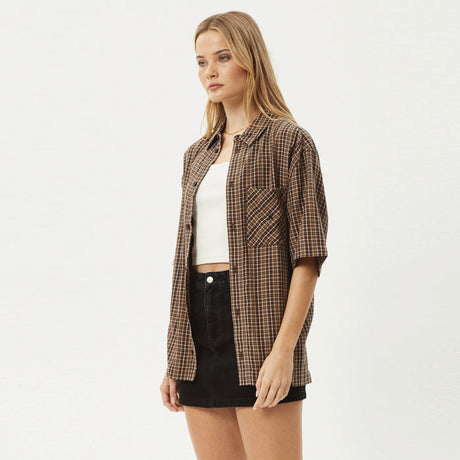 AFENDS Hometown Short Sleeve Shirt - Coffee
