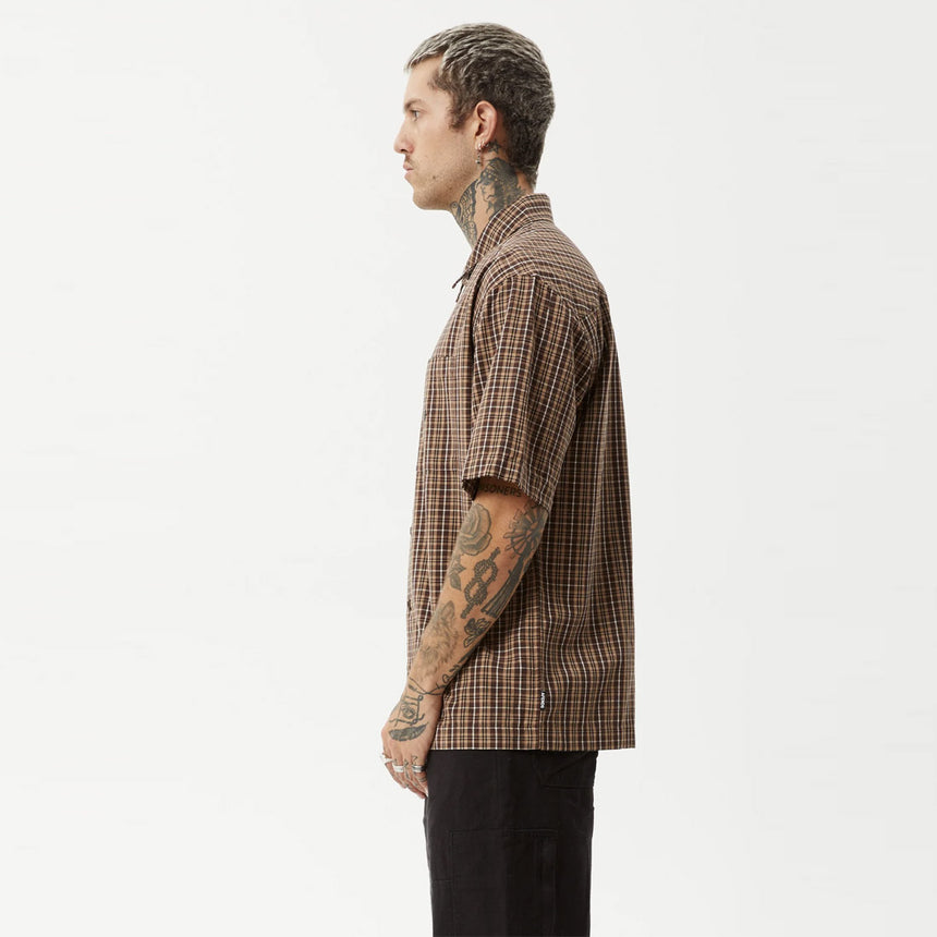 AFENDS Hometown Short Sleeve Shirt - Coffee