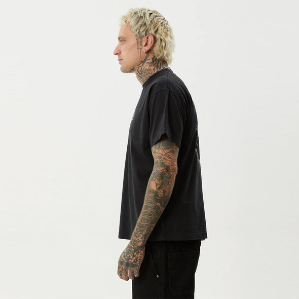 AFENDS Horsey Boxy Fit Tee - Stone Black