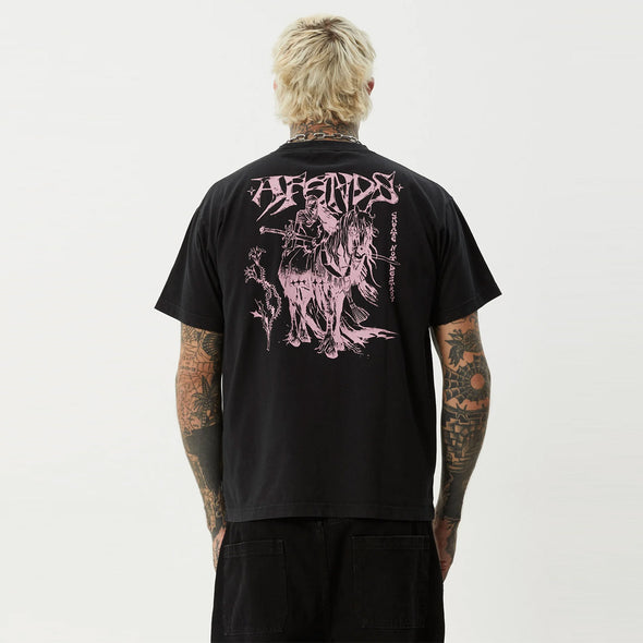 AFENDS Horsey Boxy Fit Tee - Stone Black