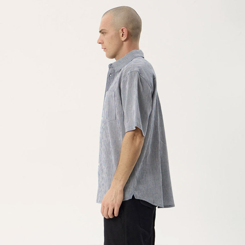 AFENDS Independent Short Sleeve Shirt - Navy Check