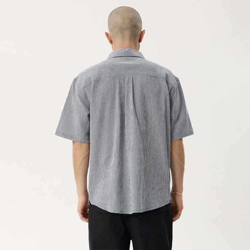 AFENDS Independent Short Sleeve Shirt - Navy Check