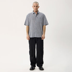 AFENDS Independent Short Sleeve Shirt - Navy Check