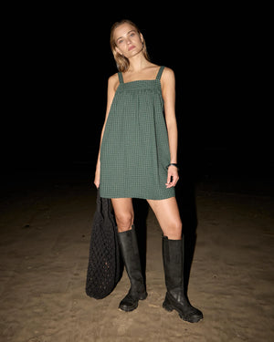 AFENDS Inka Seersucker Mini Dress - Reverb Pine Check