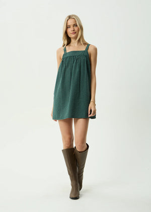 AFENDS Inka Seersucker Mini Dress - Reverb Pine Check