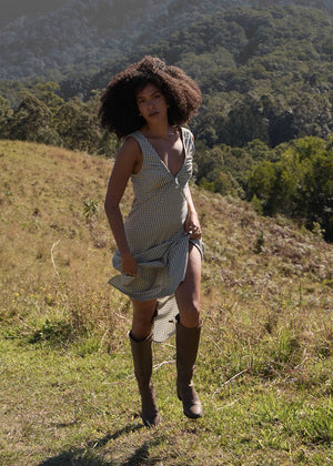 AFENDS Izzy Maxi Dress - Vice Alpine Check