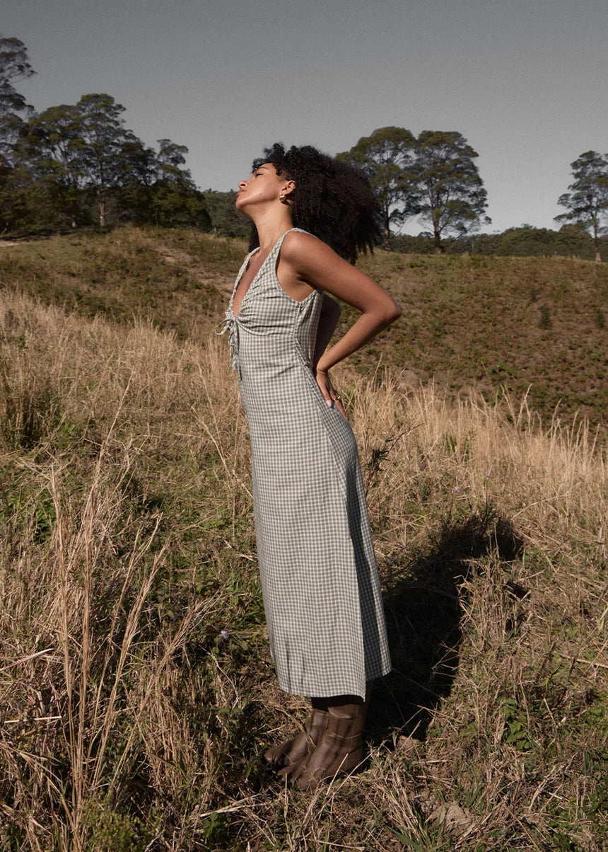 AFENDS Izzy Maxi Dress - Vice Alpine Check