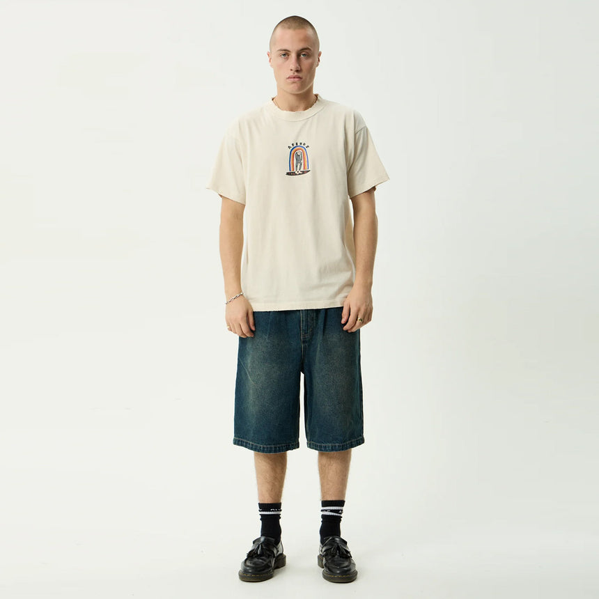 AFENDS Jlord Recycled Boxy Tee - Moonbeam